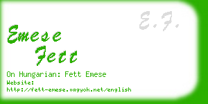 emese fett business card